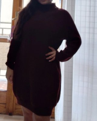 Abito maglia oversize bordeaux