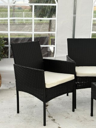 Conjunto Muebles Jardín Ratán y Cristal