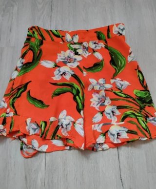 Falda pantalón Zara floral naranja