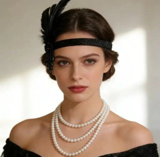 Set Fascia capelli + collana stile anni '20