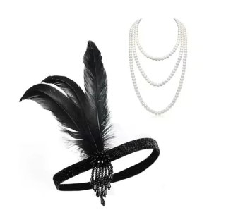 Set Fascia capelli + collana stile anni '20