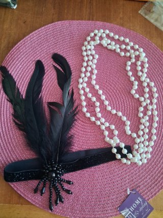 Set Fascia capelli + collana stile anni '20