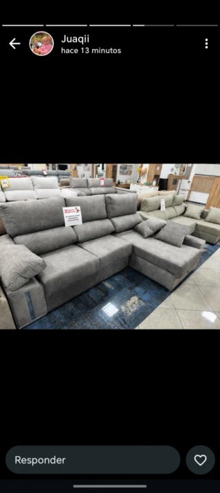 Sofá Chaise Longue Gris Poco Uso