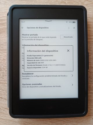 Kindle Paperwhite 7a Gen Negro + funda
