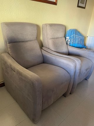 2 Sillones Eléctricos Beige/Gris