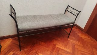 Conjunto de Espejo y banco de forja