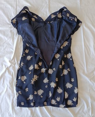 Vestido Vintage de Riande - Azul Marino Estampado