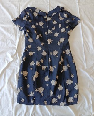 Vestido Vintage de Riande - Azul Marino Estampado