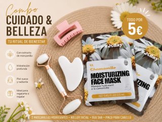 Combo Cuidado y Belleza: Mascarillas, Roller y Gua