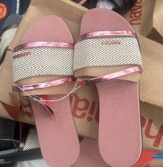 Havaianas sandali rosa e argento taglia 37/38