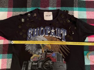 T-shirt SHOP ART nera con stampa aquila tg.S