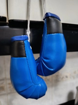 Mini guantes boxeo coche azul