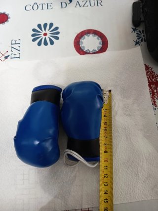 Mini guantes boxeo coche azul