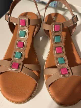 Sandalias de Piel con plantilla de gel Talla 40