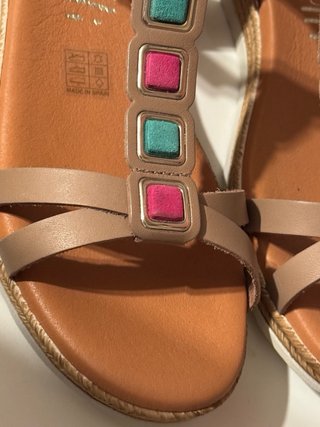 Sandalias de Piel con plantilla de gel Talla 40