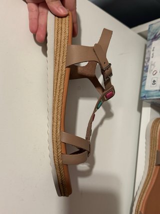 Sandalias de Piel con plantilla de gel Talla 40
