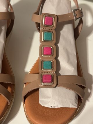 Sandalias de Piel con plantilla de gel Talla 40