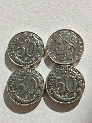 4 Monete 50 Lire Italiane Rare