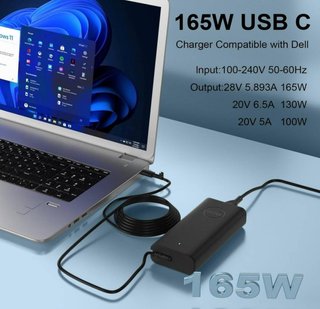 Caricatore USB-C 165W per Dell laptop etc -  Nuovo