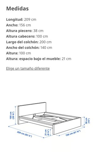 Cama Ikea Malm con colchón viscoelástica