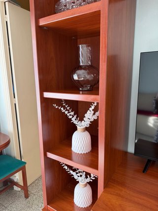 Mueble modular salón madera y cristal