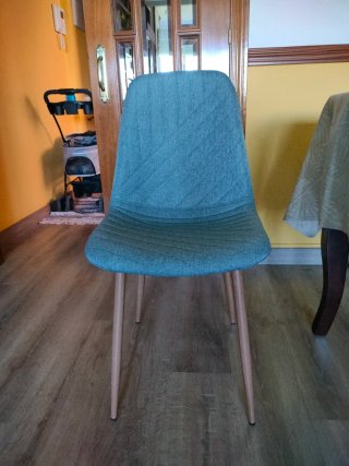 4 Sillas Comedor Tela JYSK Azul Gris
