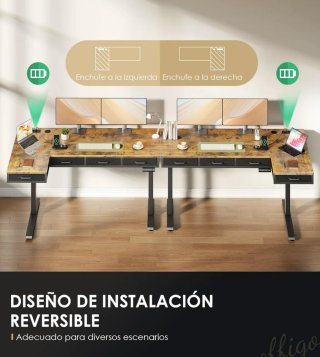 Escritorio elevable esquinero OffiGo 160x80