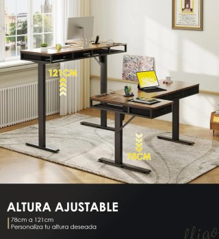 Escritorio elevable esquinero OffiGo 160x80