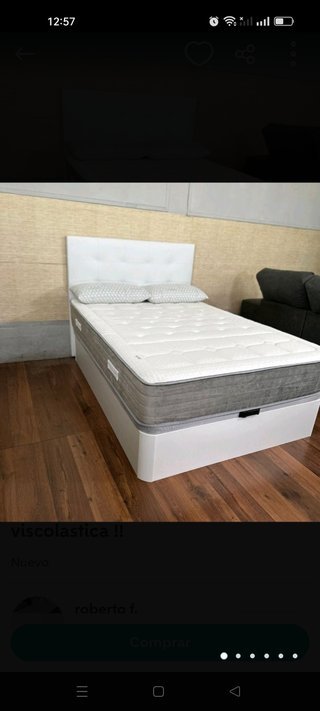 Materasso e divano letto in legno e tessuto