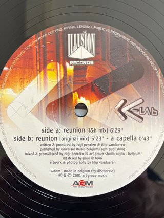 K-Lab "Reunion" disco vinile musica techno trance