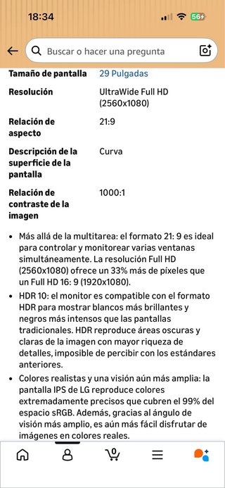 Monitor LG 29” Ultrawide como nuevo