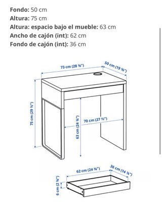 Escritorio Blanco Ikea MICKE