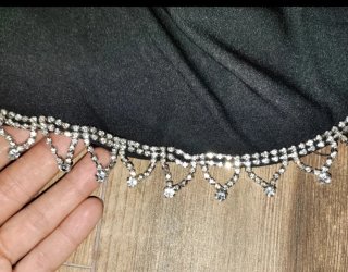 Top Zara negro con pedrería Talla S
