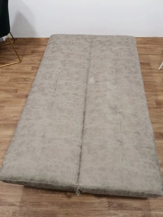 Sofá Cama Beige/Gris Piel Sintética