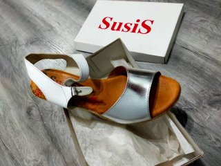Cuñas SusiS Mujer Esparto Plata y Blanco
