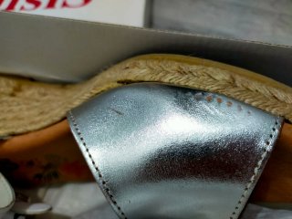 Cuñas SusiS Mujer Esparto Plata y Blanco