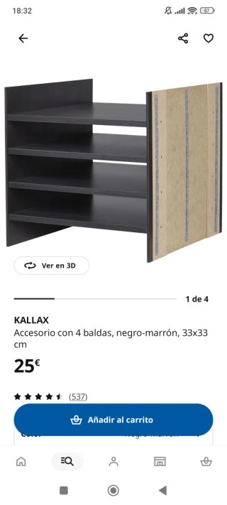 Accesorios Kallax Ikea (base y separador)