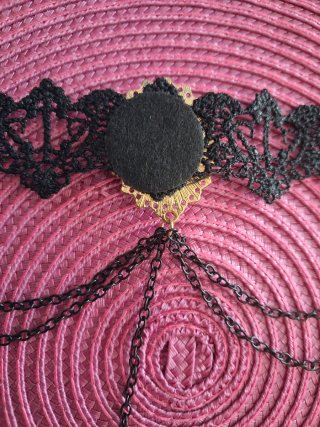 Collana gotica nera con pendenti