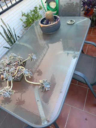 Mesa y 4 Sillas Jardín Metal Gris