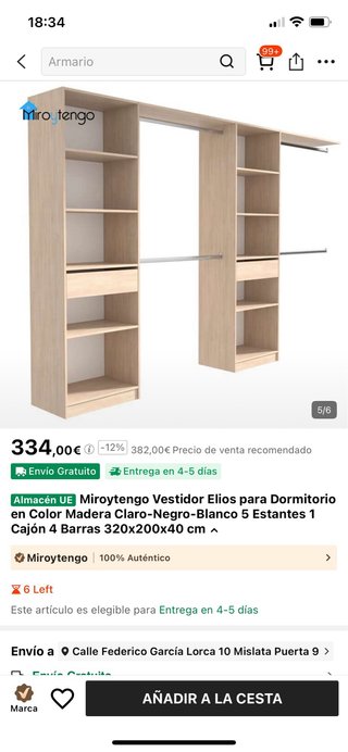 Armario modular madera claro