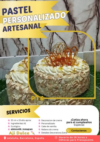 Tartas o pasteles personalizables eventos