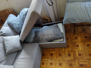 Sofá cama chaise longue gris