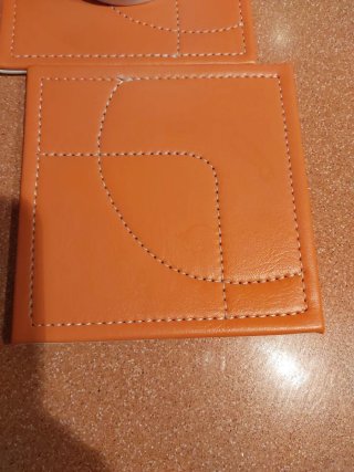 Juego 4 Tazas Café con Posavasos Naranja
