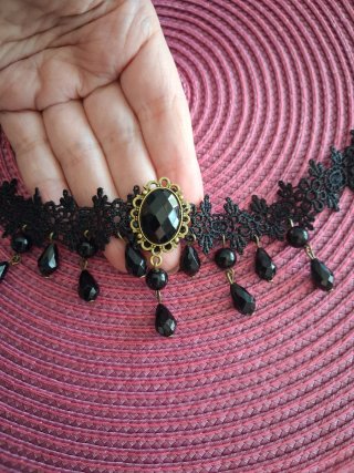Collana gotica nera con pendenti