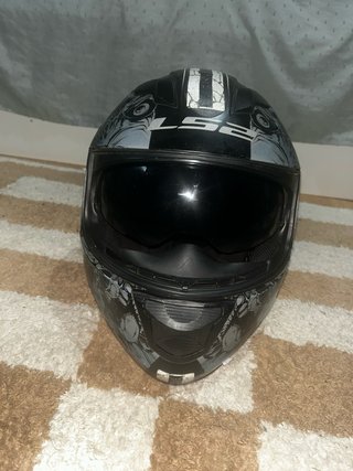 Casco Integral LS2 Negro Mate con Visera Ahumada