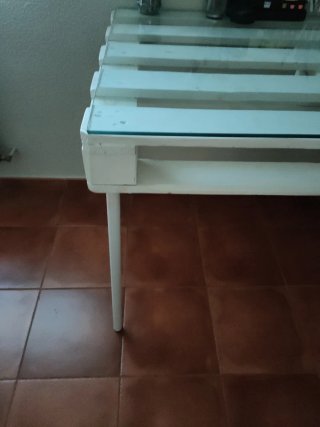 Escritorio Pallet Blanco Cristal