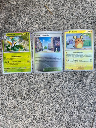 Lote 3 Cartas Pokémon: Serperior, Dedenne, Estadio