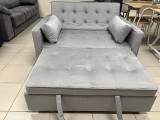 Sofá Cama Gris Capitoné