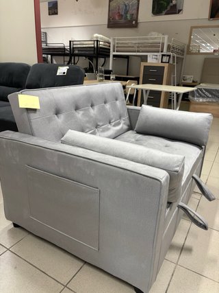 Sofá Cama Gris Capitoné