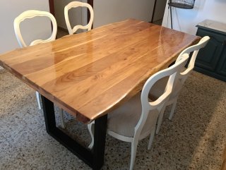 Mesas de comedor y centro de acacia maciza